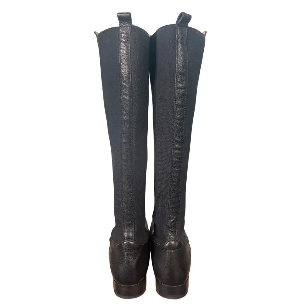 Frye Women’s Molly Gore Black Leather Riding Boopt Size US 10 B